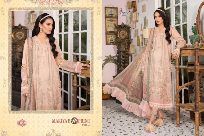 Shree Mariya B Mprint 9 Latest Fancy Pure Cotton Print With Exclusive Embroidery Pakistani Salwar Suits Collection